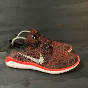 Nike Free RN Flyknit 2018 Men’s Size 10.5 Bright Crimson Shoes 942838-602